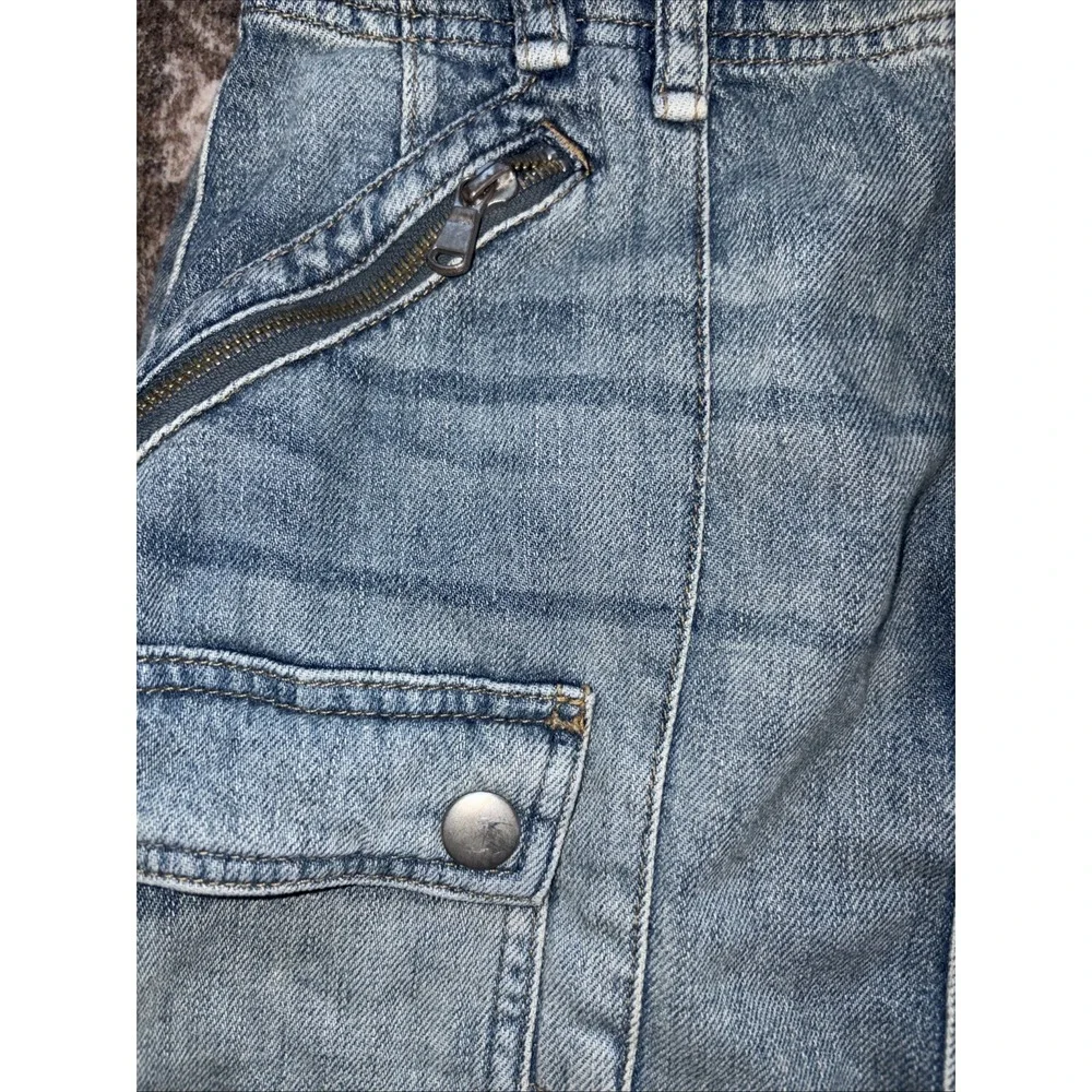 Free People We The Free Avenue Denim Skirt Y2K Cargo Utility Size 27